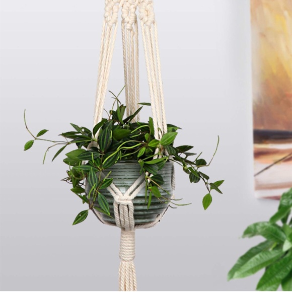 Macrame Boho Cotton Hanging Planter Pot Holder - Picture 5 of 5